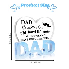 Dad Birthday Gifts Father's Day Dad Gifts Heart Shaped Acrylic Plaque Gift Fathers Day Dad Gifts From Son Father's Day Gifts From Daughter Best Dad Gifts Father of The Bride Gifts Gifts for Dad