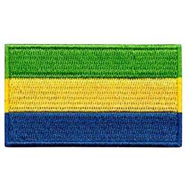 Bebuz Gabon Flag Patch Embroidered Iron On Sew On Patch Applique Fabric Repair Patches Tactical Military Patches - Emblem