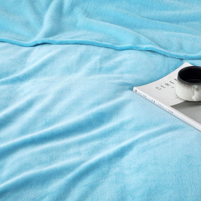 MOONLIGHT20015 Fleece Blanket Throws for Sofas - 400 GSM Blue