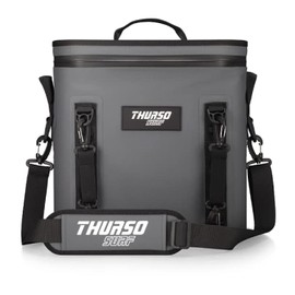 THURSO SURF Soft Cooler 24 Can Portable Ice Cooler Bag — 48 hr Insulation Leakproof & Airtight Waterproof Zipper Floating Beach Cooler for Travel Camping Kayak Paddleboard (Grey)