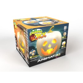 ANIMAT3D Jabberin Jack XL Talking Animated White Pumpkin with Built in Projector & Speaker Plug'n Play