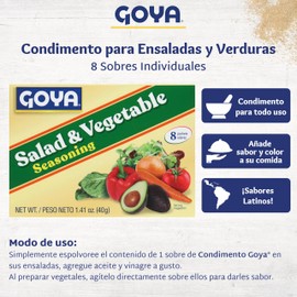 Salad and Vegetable Seasoning by Goya, All Purpose Seasoning for Fresh Vegetables, Leafy Greens, and Garden Salads, Latin-Inspired Spice Blend, 2-Pack, 1.41 oz