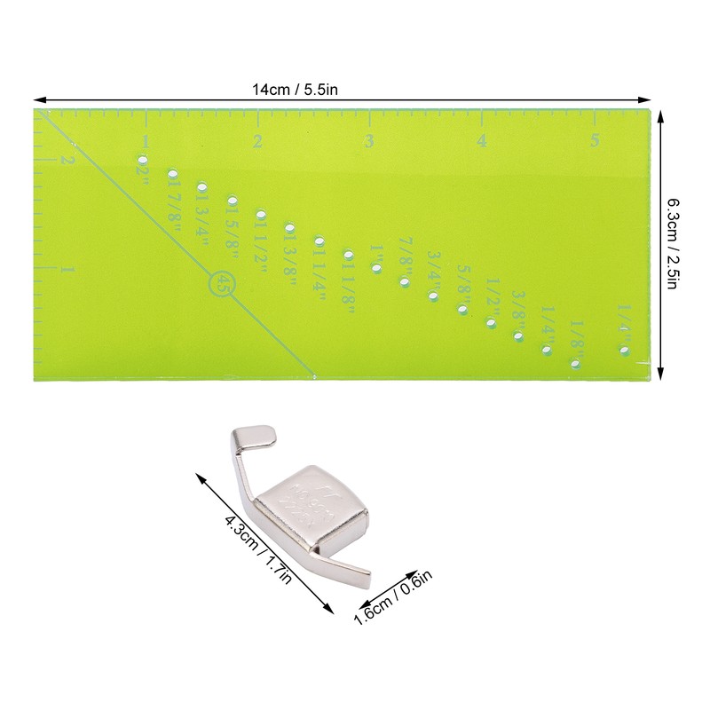 Magnetic Seam Guide Set Resistance Ruler Perforated Seam Measurement Quilting