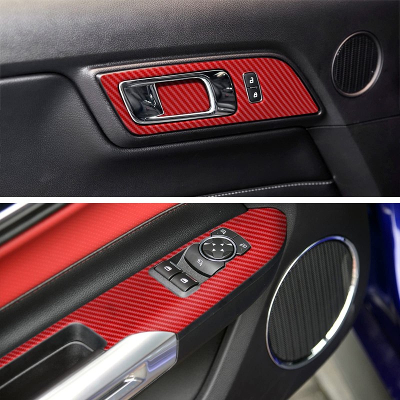 YAMUDA Compatible with 48PCS Decorative Interior Protection Carbon Fiber Sticker