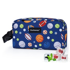 Cerbonny Small Cooler Bag Freezable Lunch Bag for Work School Travel,Small Lunch Bag,Small Insulated Bag For Kids/Adults,Freezer Lunch Bags,Mini Lunch Bag Fit For Yogurt,Suit for 3+(blue football)