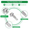 Litorange 101 PCS M4.2x25mm 410 Stainless Steel Self Drilling Hex