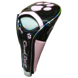 Fairway Paw Magnetic Golf Headcover (Black/Pink)