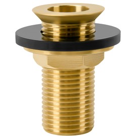 Drip Tray Drain Assembly, 2" Brass Drain Fitting with 1/2" NPT Outlet, Gasket and Lock Nut, Fits Bar Beer Kegerator, Commercial Refrigerator