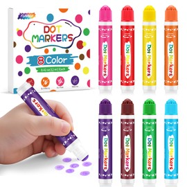 FUMILE Dot Markers for Toddlers 1-3,8 Colors Bingo Daubers for kids,Non-Toxic and Washable Bingo Dot Markers for Art and Craft.Dot Paints for kids Drawing Coloring Supplies