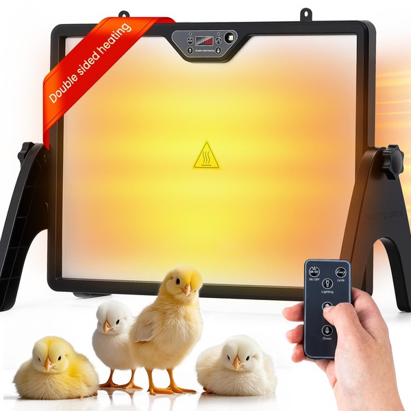 NEWTRY Chicken Coop Heater, 200W Dual-Sided Heating, Remote Control &