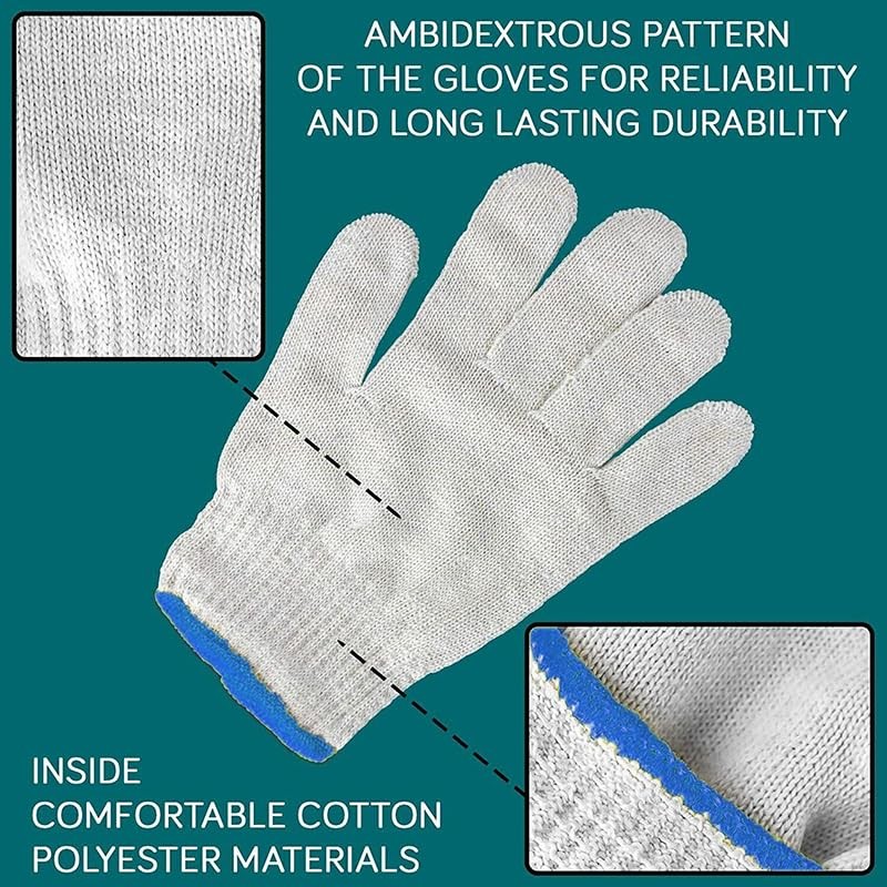 White Safety Work Glove Knitted Cotton Heavy Duty Gardening Factory