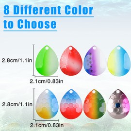 Spinner Blades for Fishing Lure Making Kit, 40pcs Colorful Colorado Blades Lure Making Supplies Hammered Spoon Blades for DIY Spinner Baits Walleye Rig Trout Salmon Bass Fishing