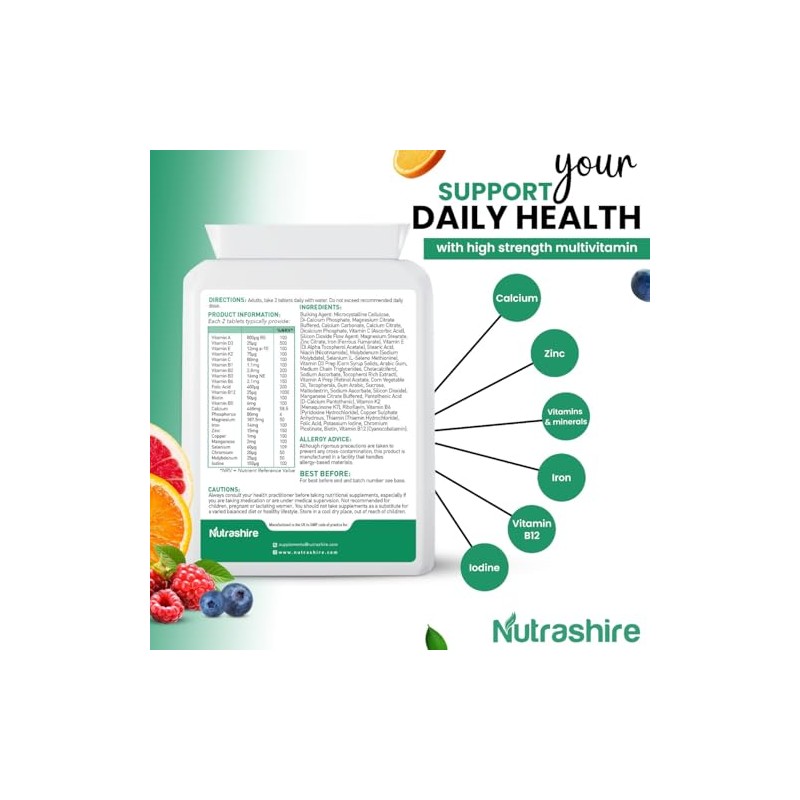 Vegan Multivitamins and Minerals – 60 Multivitamin Tablets for Men