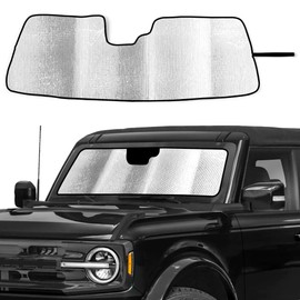 JAKISIMA Windshield Sun Shade, Shade Heat Shield Sunshade Windshield Window Sun Visor Accessories for Bronco 2021-2025 UV Rays & Heat Protection