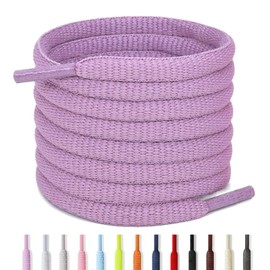 Handshop Half Round Shoelaces 1/4" Oval Shoe Laces (2 pairs) Replacements for Sneakers and Athletic Shoes Sports Lilac Purple 48 inch (122cm)