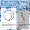 Dunkive 66 Pcs 5 Sizes Stainless Steel Cotter Ring Kit,