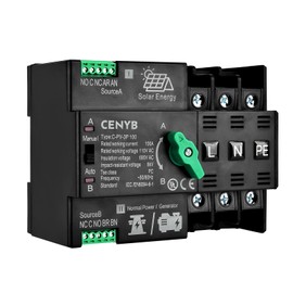 CENYB PV - Dedicated Automatic Transfer Switch for Home Generator 3P 100A AC110V Uninterrupted Power Supply DIN Rail Mount Toggle Changeover Module