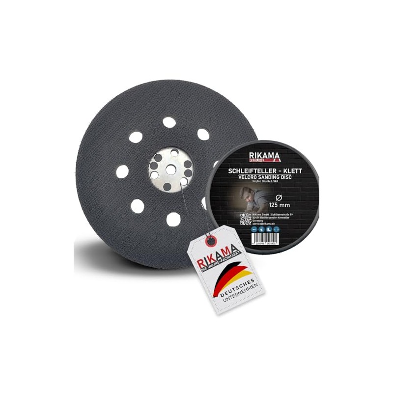 RIKAMA® Sanding Disc Diameter 125 mm Velcro Suitable for Bosch/Skil
