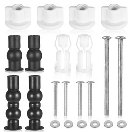 Toilet Seat Fittings Kits, 4 Pcs Toilet Seat Screws Assortment Expanding Rubber Fitting Toilet Bidet Anchor Bolts Hinges Set for WC Seat Covers Replacement Parts