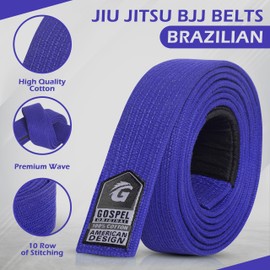 GOSPEL Pearl Weave Series BJJ Belt for Men & Women | Brazilian Jiu Jitsu Belt with Pearl Colors, Pearl Blue, A2