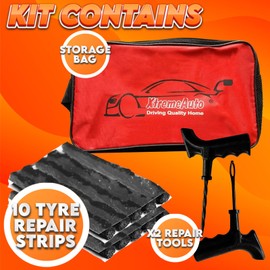 wlw XtremeAuto CAR VAN TYRE BIKE TRIKE TIRE PUNCTURE REPAIR KIT (10)