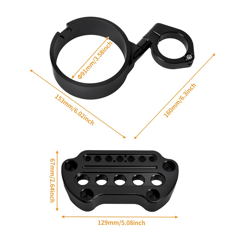 HCmotorku Motorcycle Speedometer Side Mount Indicator Bracket 39MM Handlebar Clamp