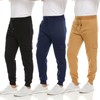 3 Pack: Men's Fleece Cargo Jogger Active Athletic Sweatpants with