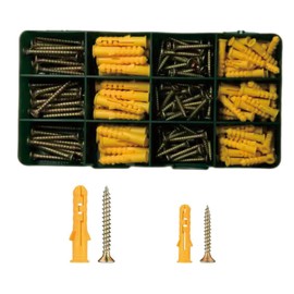 Generic Board Anchor Screw Set 2 Sizes 180-Piece Set with Storage Box Drywall Anchor Kit Plasterboard Screws Expansion Tube Hollow Wall Anchor Tapping Screw Plastic Anchor Bolt Rotation Prevention