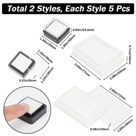 GORGECRAFT 10Pcs 2 Styles Blank Empty Ink Pads Dry Empty Ink Stamp Pad No Ink Fingerprint Uninked Ink Pad for Handprints Fingerprint Ink Refill Diy Painting Scrapbooking Craft Project