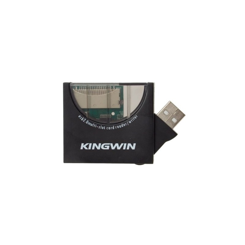 Kingwin Hi-Speed USB 2.0 Multi-Card Reader and Writer, KWCR-441 (Black)
