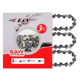 E & S 3 Pack 14 Inch Chainsaw Chain 3/8" LP Pitch .043" Gauge 52 Drive Links Semi-Chisel Chain Saw Chains for Husqvarna, Poulan, Craftsman, Greenworks and More Chainsaw Brands