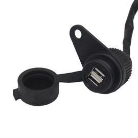 Domary Motorcycle USB Charging Socket Modified USB Chargers Adapter with Dual 5V/2A Port Waterproof Cover Replacement for MT-09 SP MT07 XSR700