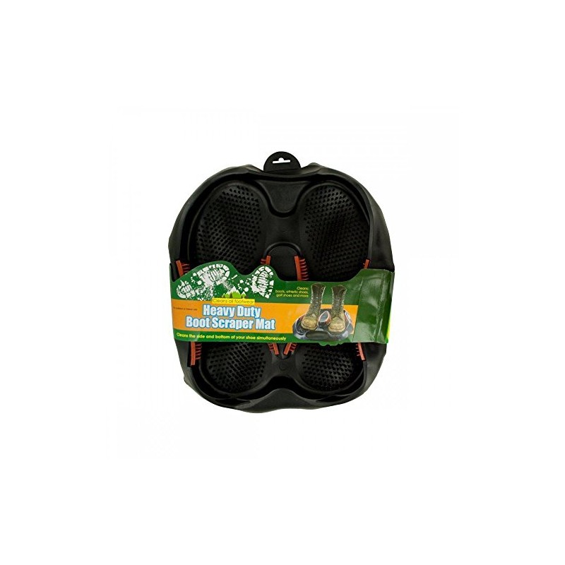 bulk buys OL173 Heavy Duty Boot Scraper Mat, Black/Orange