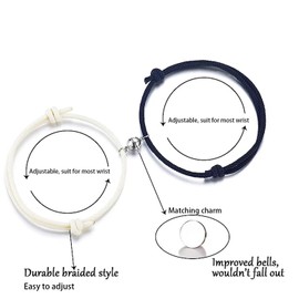 Magnet Magnetic Couple Connecting Bracelet Mutual Attraction for Women Men Best Friends Relationship Matching Braided Rope Bracelet Gift Lovers Boyfriend Girlfriend Him Her BFF
