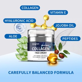 Collagen Cream for Face, Anti-Aging Face Moisturizer with Retinol and Hyaluronic Acid, Daily Hydrating Lotion, Neck and Décolleté, Moisturizing Cream to Reduce Wrinkles for Women and Men