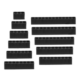 HARFINGTON 11pcs Plastic Hex Shank Screwdriver Bit Holder Organizer 3-13 Holes 1/4 Inch Plastic Drill Bits Storage Case for Any 1/4" Hex Shank Metal Driver Bits Use, Black