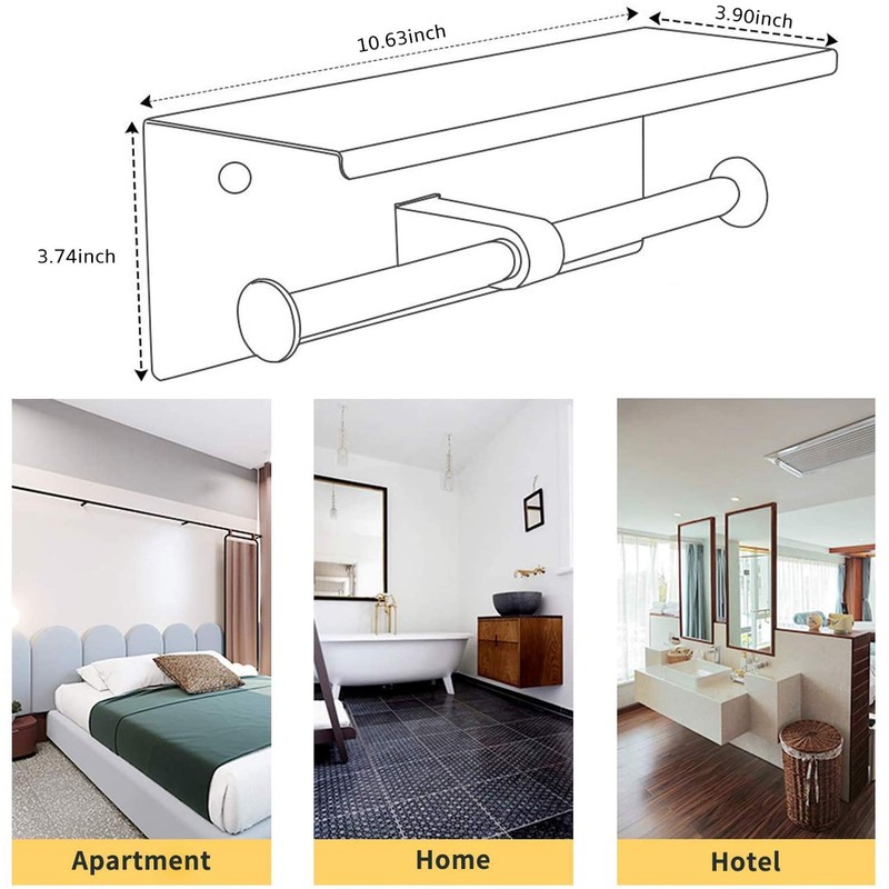 BGL 304 Stainless Steel Double Toilet Paper Holder Wall Mounted