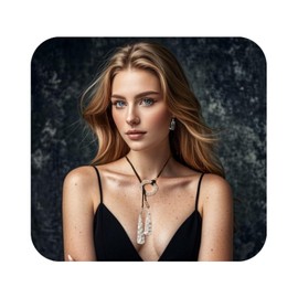 JMYP 3PCS Boho Black Suede Choker Necklace,Earring Kit,Unique Trendy Layered Leather Y Necklaces Western Jewelry For Women