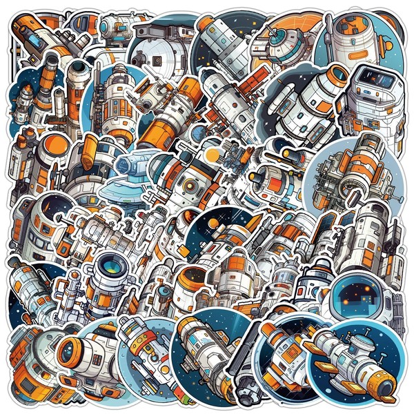 Space Station Stickers 50 Pieces Skateboard Graffiti Stickers Motorcycles Bicycle