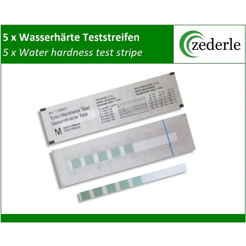 5 WATER Hardness Test Strips Individually Sealed