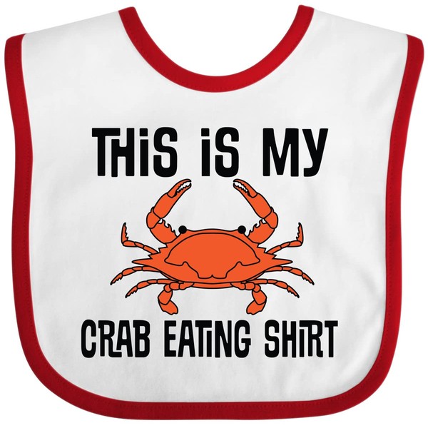 inktastic This Is My Crab Eating Shirt Baby Bib White