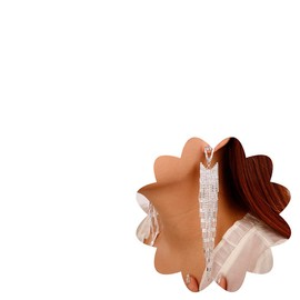 Xerling Long Tassel Earrings Silver Dainty Fringe Chandelier Statement Earrings for Women Boho Chic Wedding Bridal Earrings Crystal Dangle Drop Earrings, Metal Crystal Silver Rhinestone