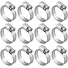 9PCS Hose Clips Stainless Steel 16-25mm Jubilee Clips Assorted Hose Clamps Adjustable Hose Pipe Clips Worm Drive Small for Flexible Exhaust Hose Pipe Washing Machine Garden Connections