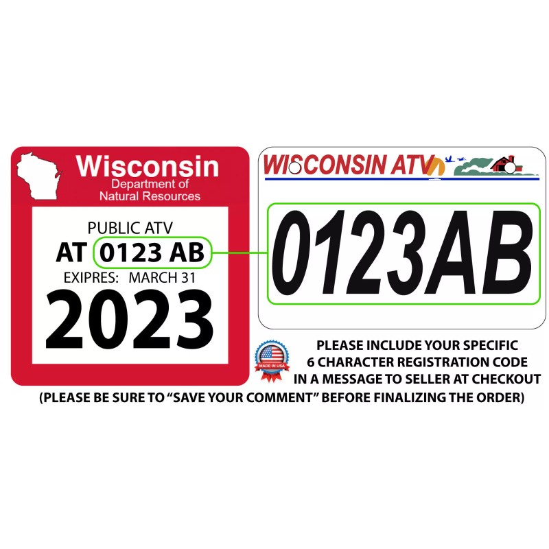 ATV license Plate, Wisconsin ATV License Plate Wisconsin UTV license