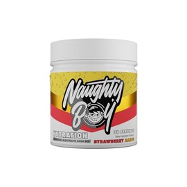 Naughty Boy Hydration Mix with Over 2400mg of Electrolytes, Added Creatine, Taurine, Super Reds- 255g/30 Servings (30 Servings, Strawberry Mango)