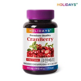 Holidays 홀리데이즈 크랜베리 타블렛 90정 1병 (3개월분) Holidays Cranberry Tablet 90 Tablets 1 Bottle (3-Month Supply)