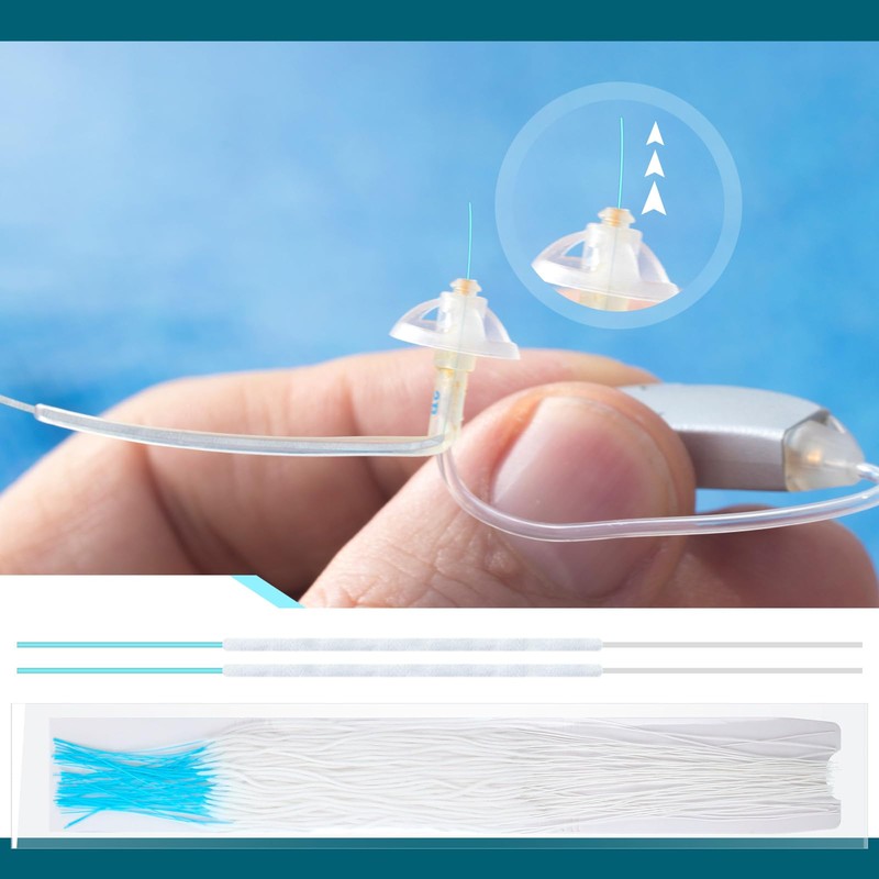Threlaco 200 Count Hearing Aid Cleaning Kit Ready-to-Use Strands, Gentle