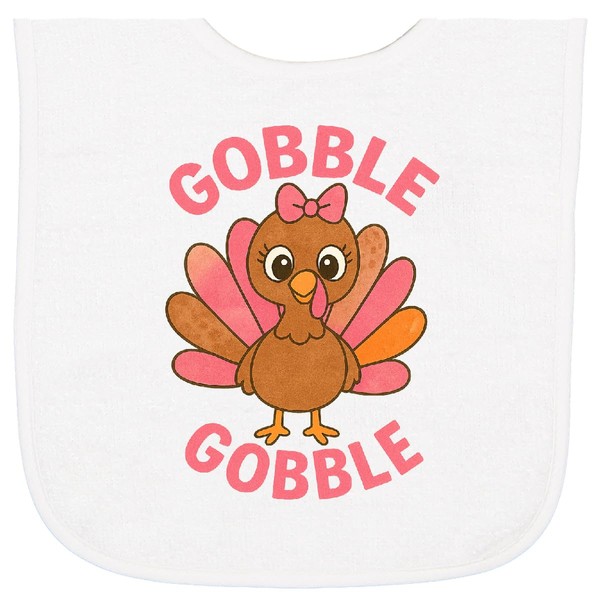 inktastic Gobble Gobble Cute Turkey Thanksgiving Baby Terry Cloth Bib
