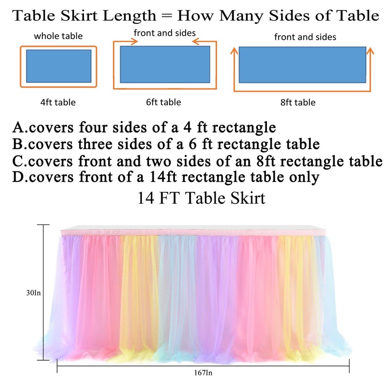 HBBMAGIC Tulle Table Skirt Table Skirt Party Decoration for Weddings,