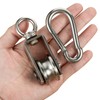 Set of 2 pulley steel cable with M7 carabiner hook,